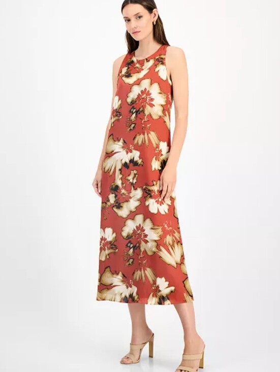 Anne Klein Dresses & Skirts - NWT Anne Klein Satin Floral Sleeveless Long Slip Dress Size 0